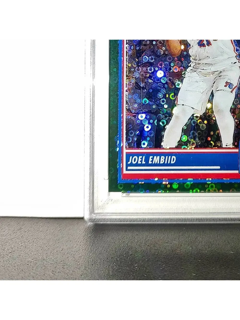 Joel Embiid 2023 Panini Hoops Premium #271 5/5 Green Disco Prizm PSA 9 Mint
